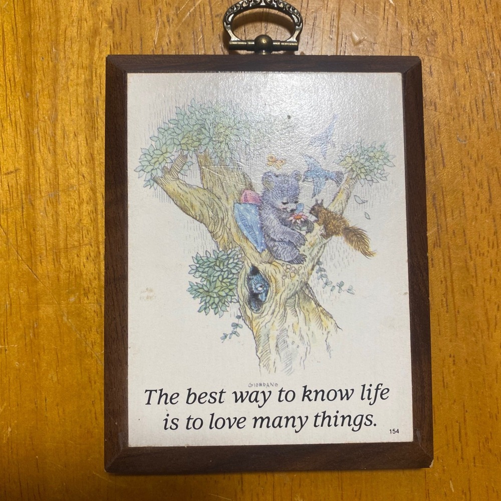 Paula-Cutes Wall Plaque Excellent Vintage Giordano Bear 1982 Love Many Things